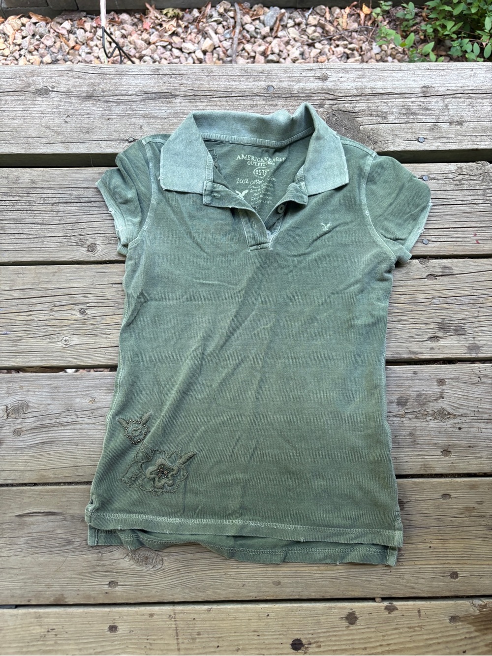 American Eagle Outfitters XS vintage polo t-shirt collar shirt short sleeve prep
